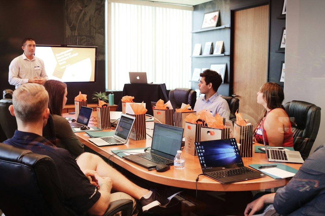 Business team reviewing digital marketing strategy and AI SEO opportunities