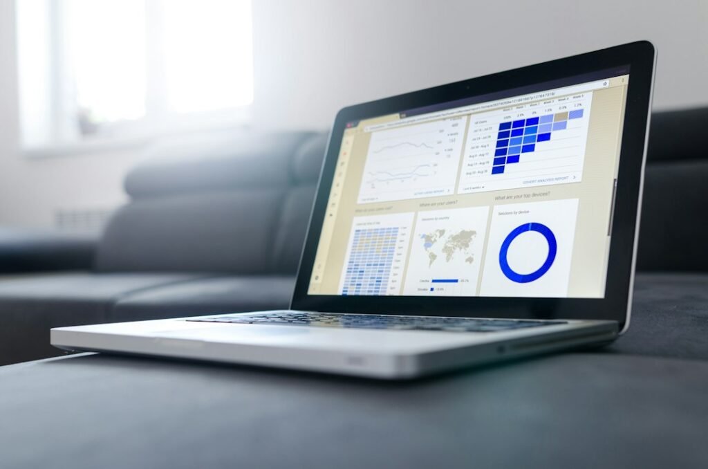 Website analytics charts used to review traffic and conversion performance
